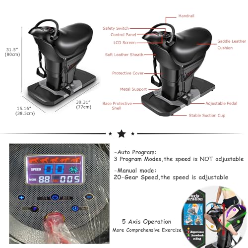 Image of INTSUPERMAI Horse Riding Abdominal Exercise Machine 110V Electric Abdominal Fitness Exercise Machine with Safety Switch for Horse Riding Simulation and Abdominal Exercises