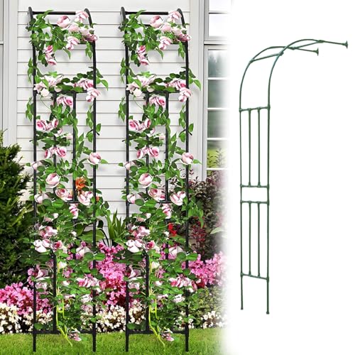 Générique Arche De Jardin Demi-côté Tonnelle De Extérieur Robuste, Arche De Décoration Arceau À Rosiers en Métal, Pergola Fixé Au Mur pour Les Plantes...