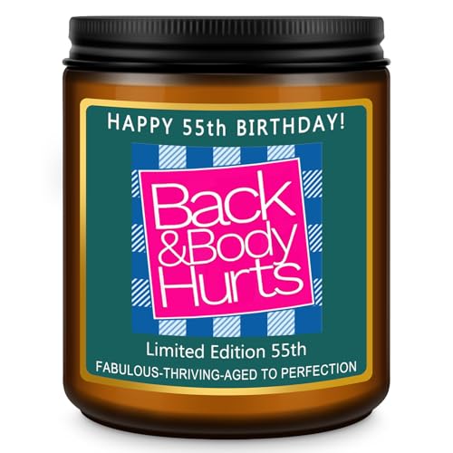 RIZOOCE Happy 55th Birthday Decorations Gifts for Women Men, 55th Birthday Candles for Her Him, Funny 55 Years Old Ideas- Lavender Scented Candle