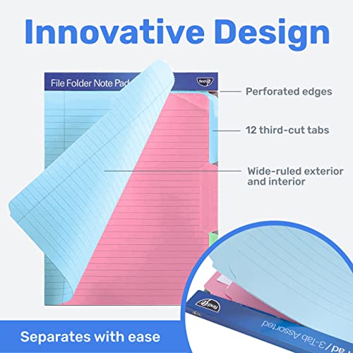 image for Find It File Folder Notepad - Pack of 12-9.5 x 12.5 Inch Notebook Orga
