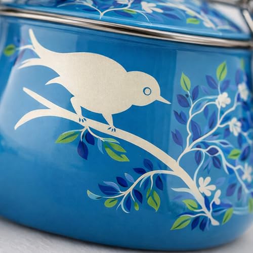 Image of iHandikart Handpainted Multiple Tier Decorative Stainless Steel Tiffin Box, With Lid and Handle, Color - Multicolor, Perfect Used For - Festival Gifts, School and Office Use (IHK-HPT3-007)