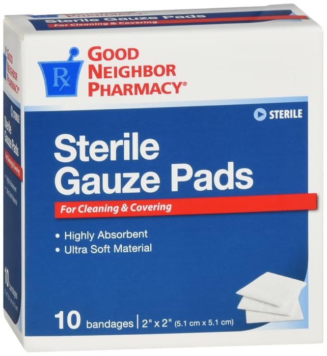 GNP Sterile Gauze Pads, 10 Bandages miniatura 1
