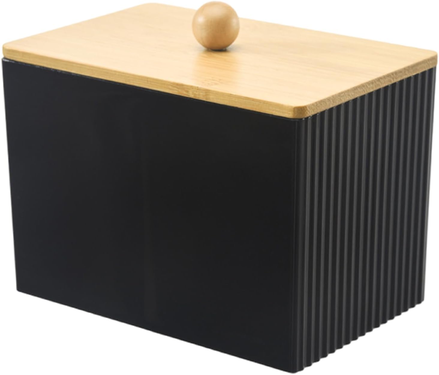 Sturdy Wood Lid Qtip Holder Storage Container Convenient for Bathroom Cotton Covers Swabs Pad and Hair Bands Organizers