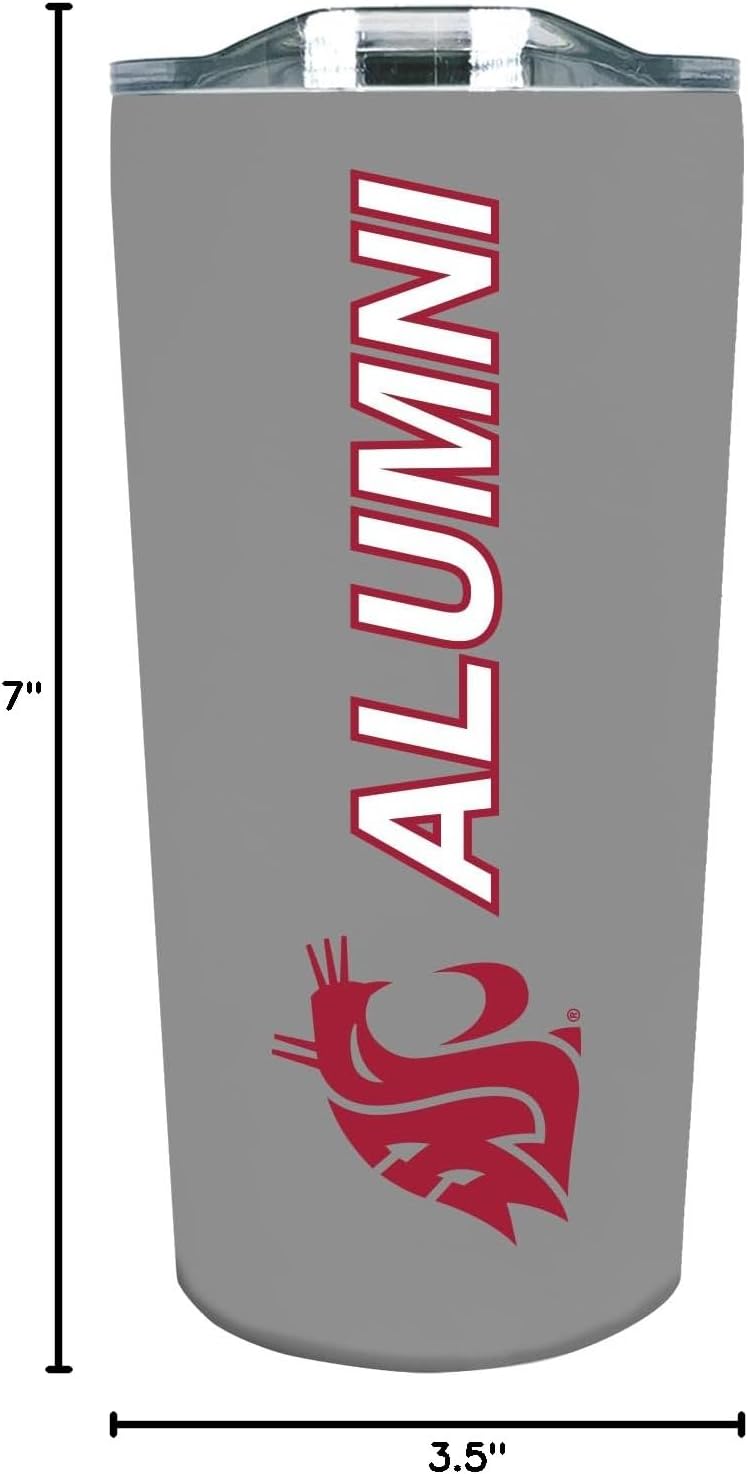 The Fanatic Group Washington State University Alum 18 oz. Double Walled Stainless Steel Soft Touch Tumbler - Silver