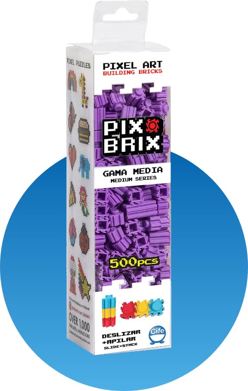 Cefa Toys- PIX BRIX Pixel Art Set 500 Piezas PURPURAS Gama Media, Color (57004)