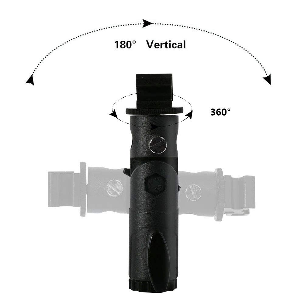 ChromLives Professional Swivel Flash Bracket With Umbrella Holder - E-Type Speedlite Mount For Canon Nikon Pentax Olympus