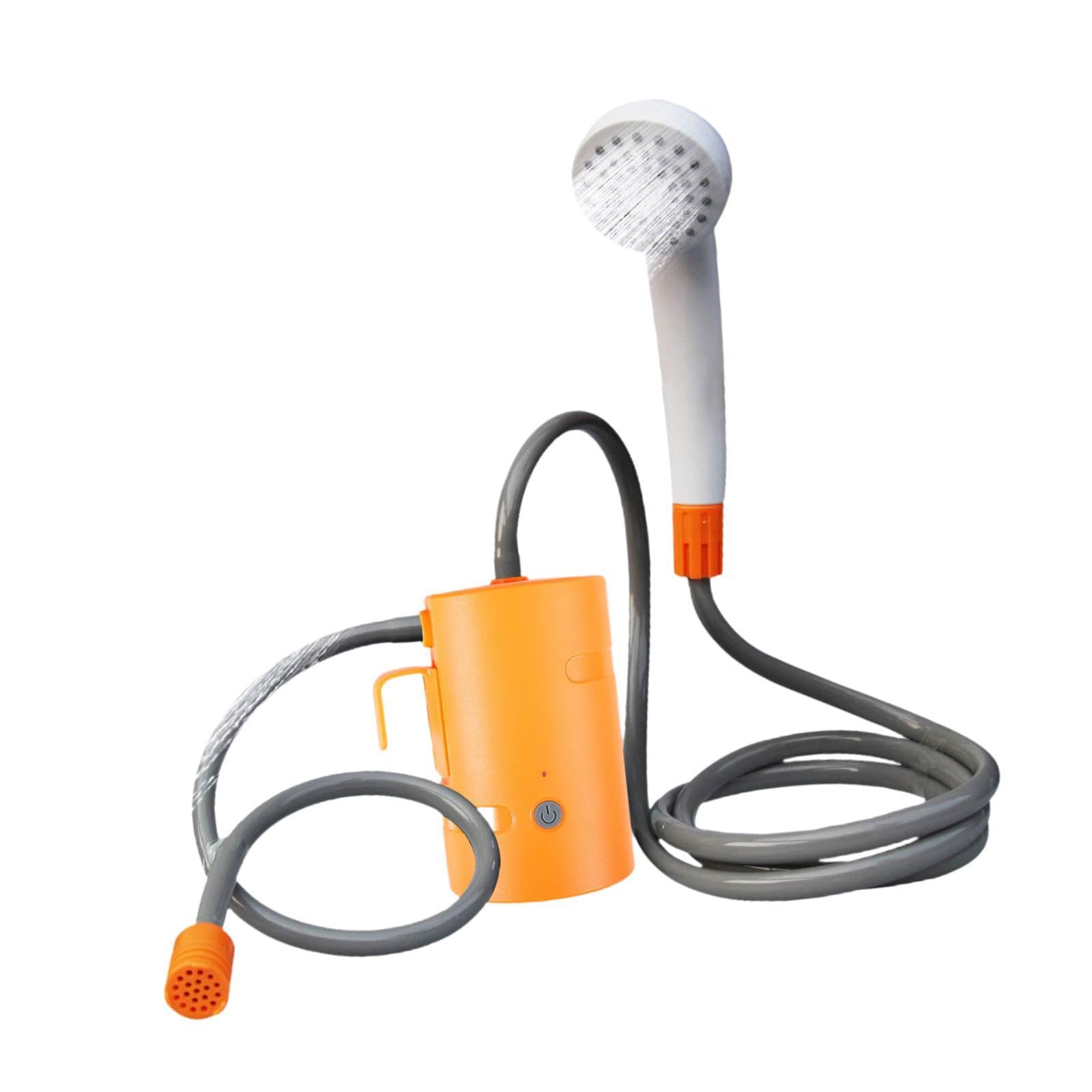 Yiju Portable Outdoor Shower, Electric Shower Adjustable with 1.8M Hose Camping Shower Pump for Beach Outdoor Camping Bathing, Orange no Remote