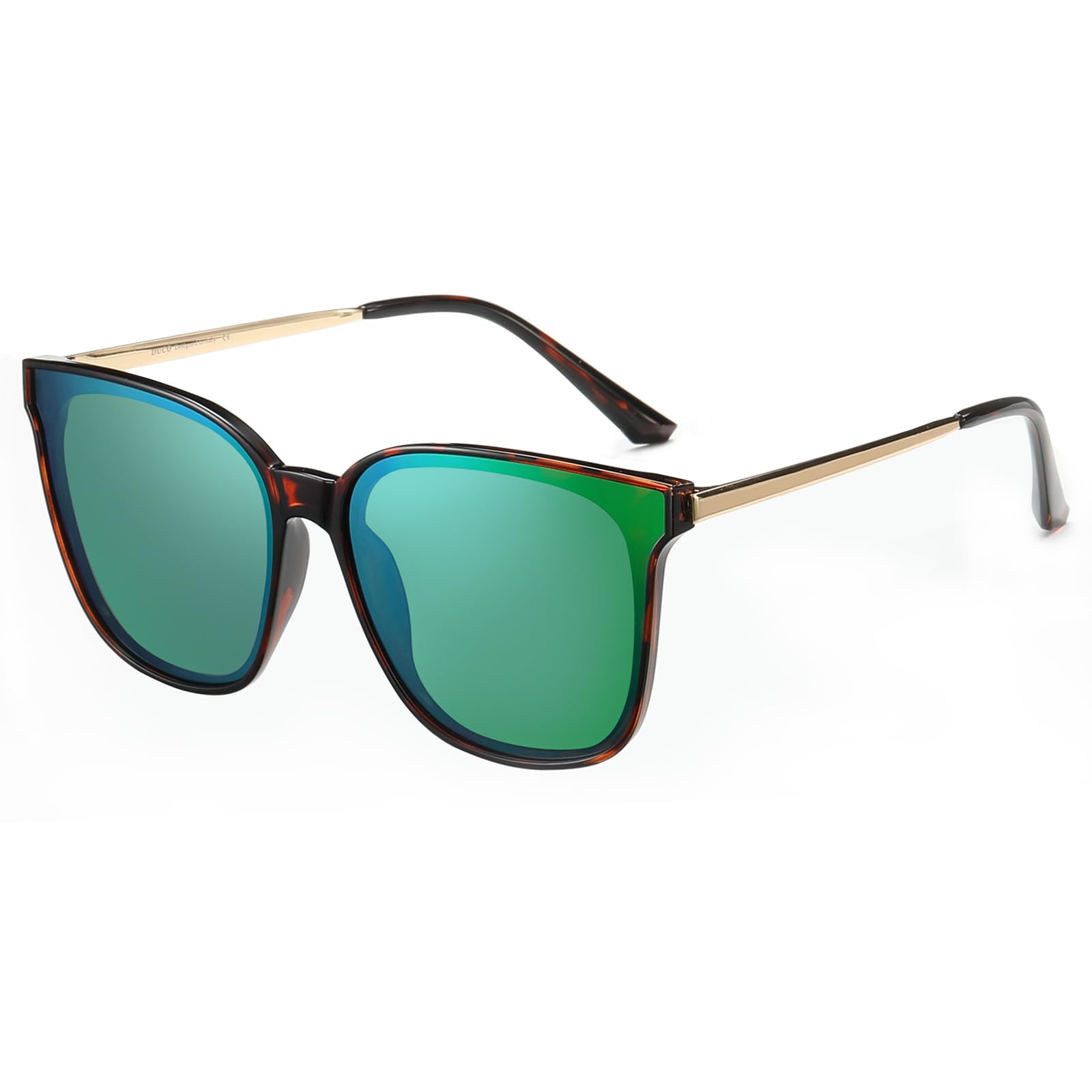 DUCO Oversized Polarized Sunglasses Womens Trendy Mirrored Shades Retro Round Vintage Light Weight UV400 Sun Glasses W016