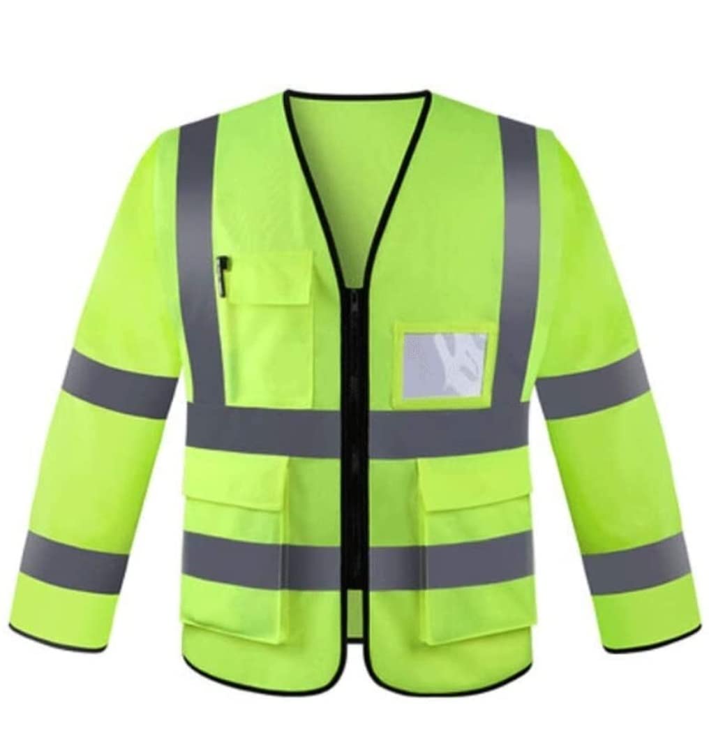 Chalecos de seguridad, chalecos reflectantes de alta visibilidad, traje reflectante de manga larga, chaleco reflectante de seguridad, traje de ciclismo cálido fluorescente, chalecos reflectantes