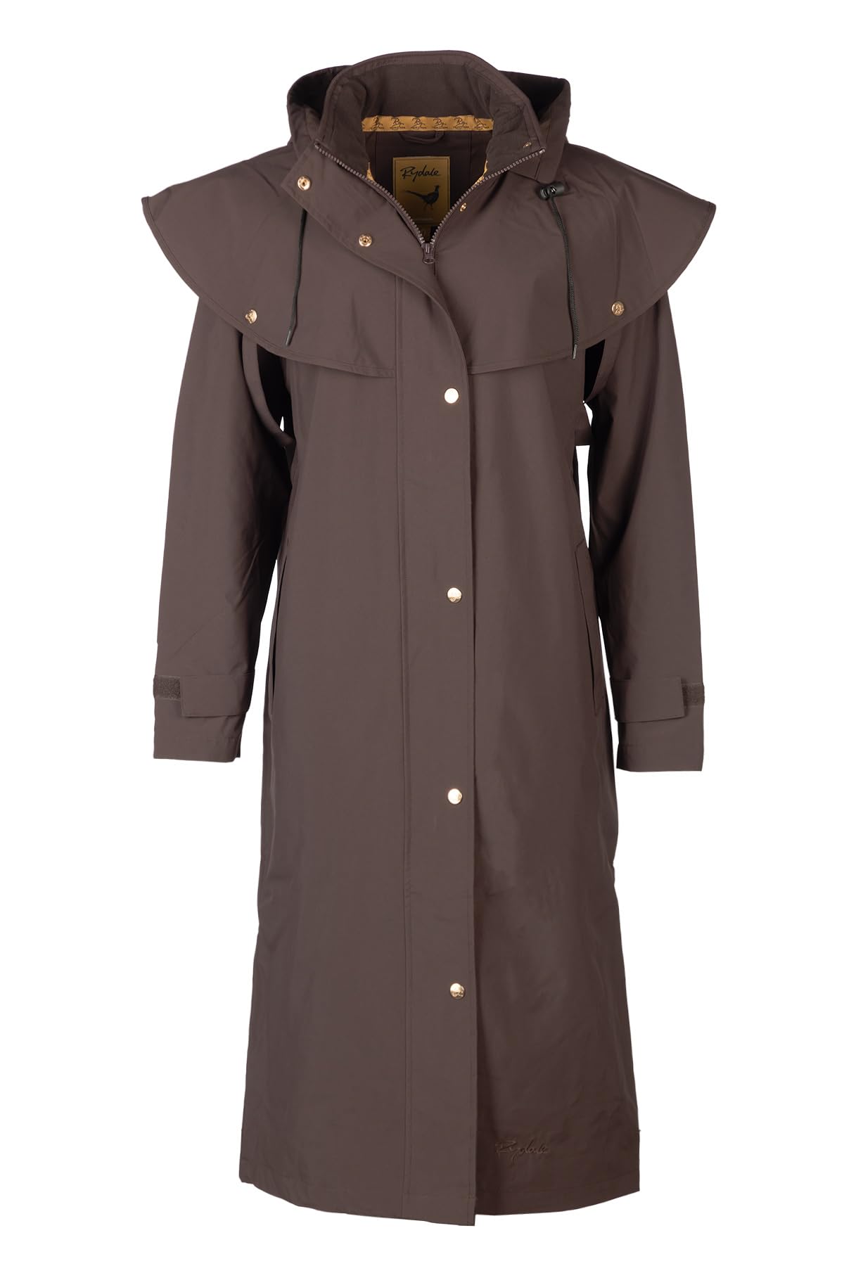 Ladies Full Length Riding Coat Winter Equestrian Jacket Womens Coats (UK, Numeric, 10, Regular, Regular, Dark Brown)