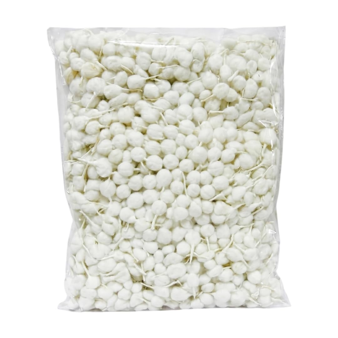 Handmade Round Cotton Wicks | 2100 Pieces – Phool Batti for Pooja, Aarti, Navratri, and Spiritual Prayers | Ideal for Home Décor, Meditation, and Religious Ceremonies - White Cotton Batti-image-39