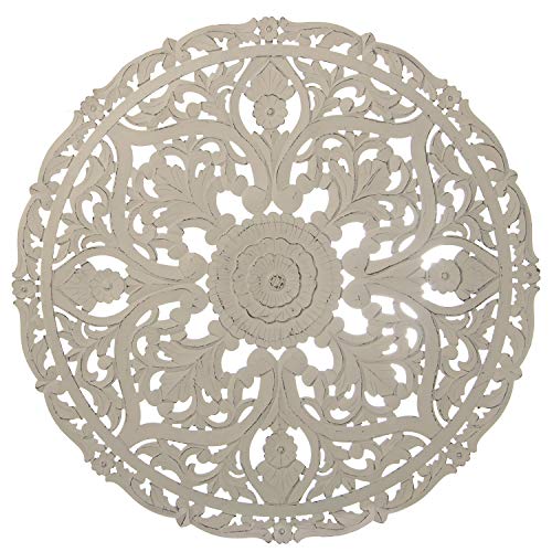 DRW Retablo rund, aus Holz, MDF, Weiß, 120 x 1,7 cm