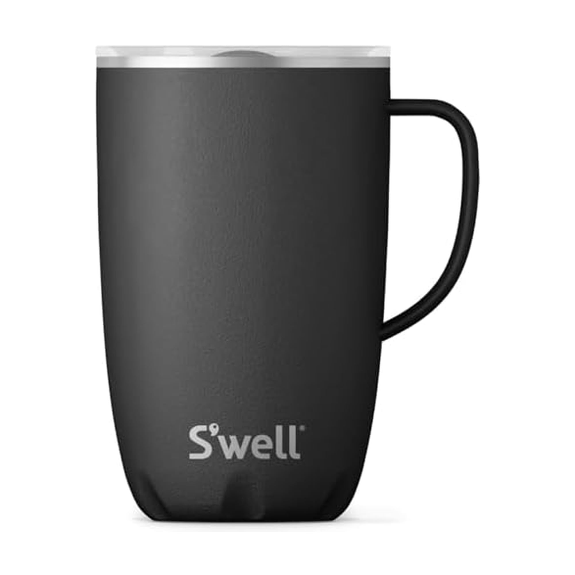 S'well Stainless Steel Mug with Handle, 16oz, Onyx, Triple Layered Vacuum Insulated Containers Keeps Drinks Cold for 10 Hours and Hot for 3, BPA Free