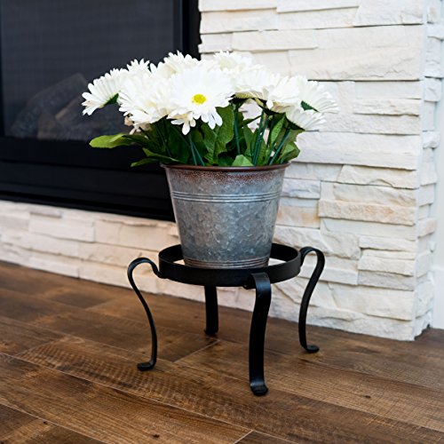 Achla Designs Patio Flower Pot Plant Stand, 8-In H Black #TOP2