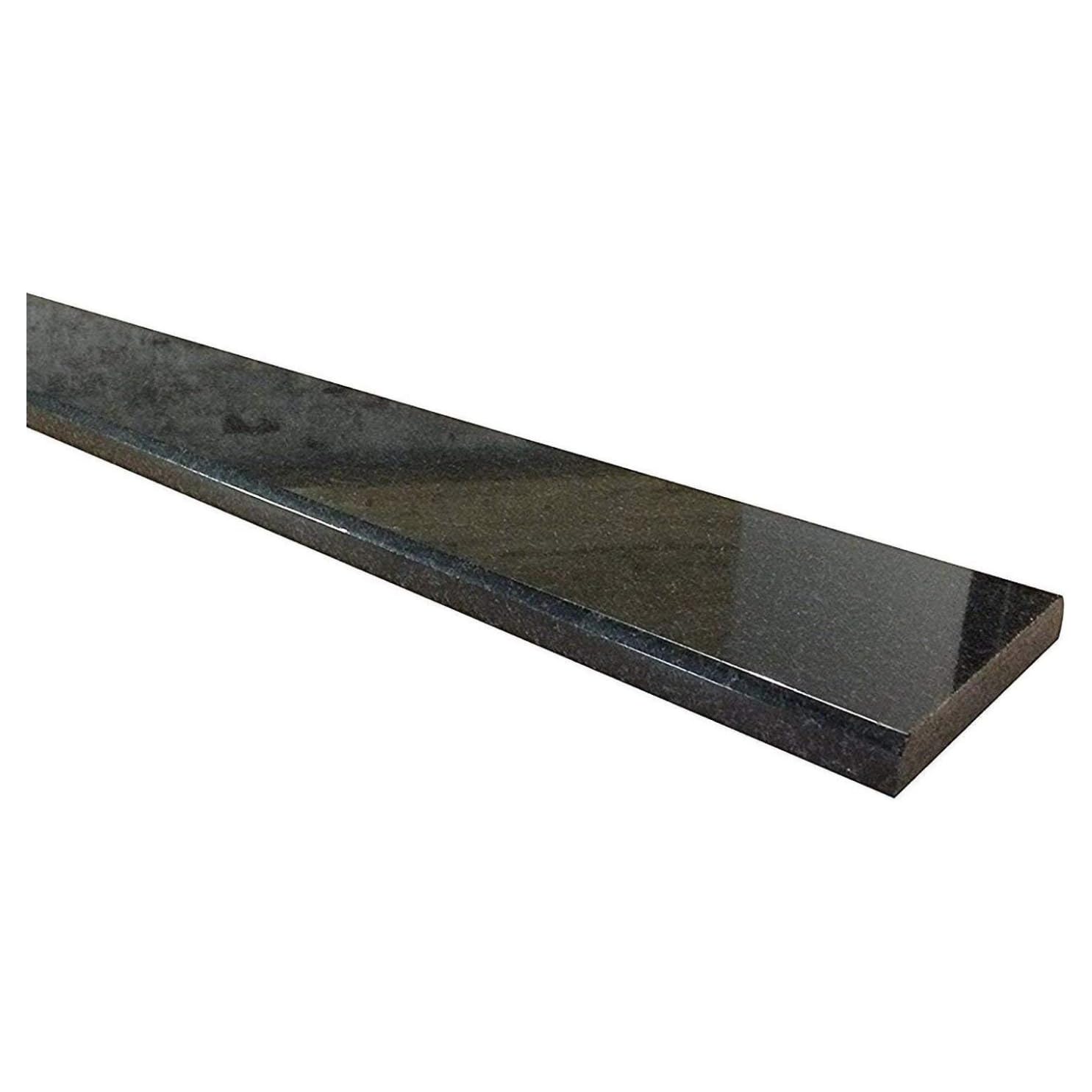 Tenedos Absolute Black Italian Granite Threshold Polished 30 x 6 Inch Natural Stone Saddle for Bathroom Shower, Fireplace, Kitchen Floor, Window Sill