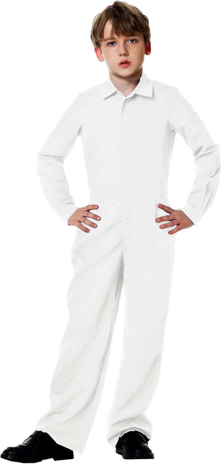 AOBUTE Kids Boys Solid Color Jumpsuit with Pockets 3-14 Y