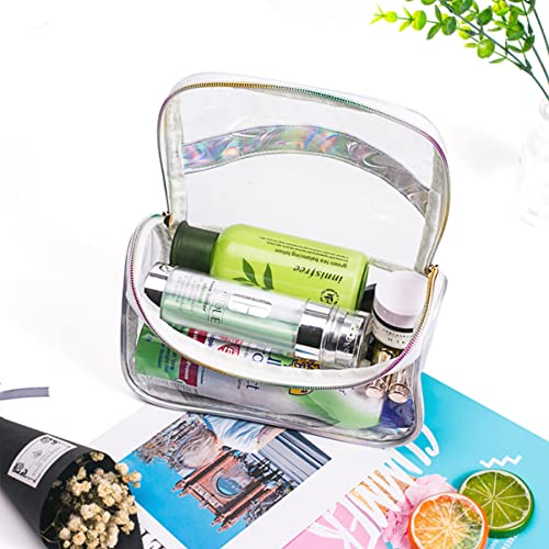Bolsa de maquillaje transparente portátil: neceser de viaje con cierre 6