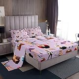 jejeloiu Musik-Bettwäsche-Set, volle Größe, Mädchen-Sänger-Bettbezug, Geschenke für Frauen, Musikliebhaber, Mädchen, Gitarre, Bettwäsche-Set, Kollegen, Schwester, Freunde, Bettwäsche-Set mit tiefen