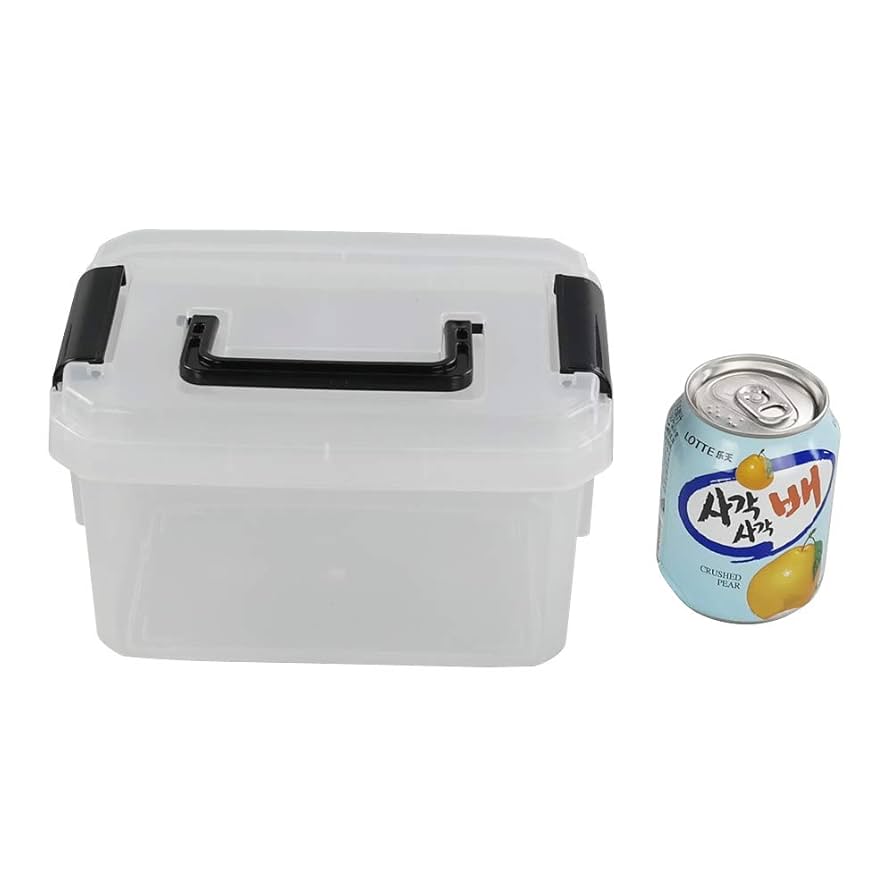 ホワイト プラスチック ストレージボックス 2個 Amazon｜CadineUS ミニクリアストレージビン 蓋付き 2リットル