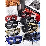 SIQUK 8 Pieces Couple Masquerade Masks Set Venetian Party Mask Costume Mask - Image 4