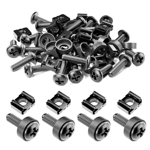 iwillink 20 Set M6 Rack Screws Kit - 20mm Stainless Steel with Cage Nuts & Nylon Washers - Compatible with Server Racks/Audio/Hardware Mounts