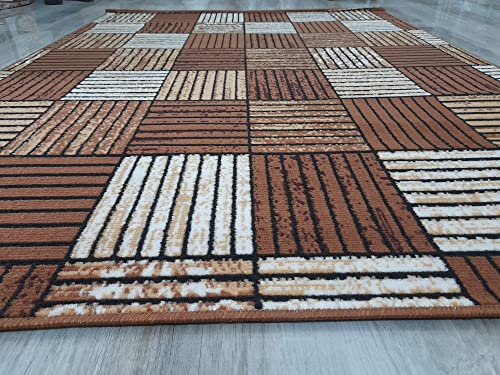Image of Soft Modern Washable Beautiful Acrylic Rugs for Home Decor Living Room 5x7 Feet (150 x 200 Cm) Gold Color