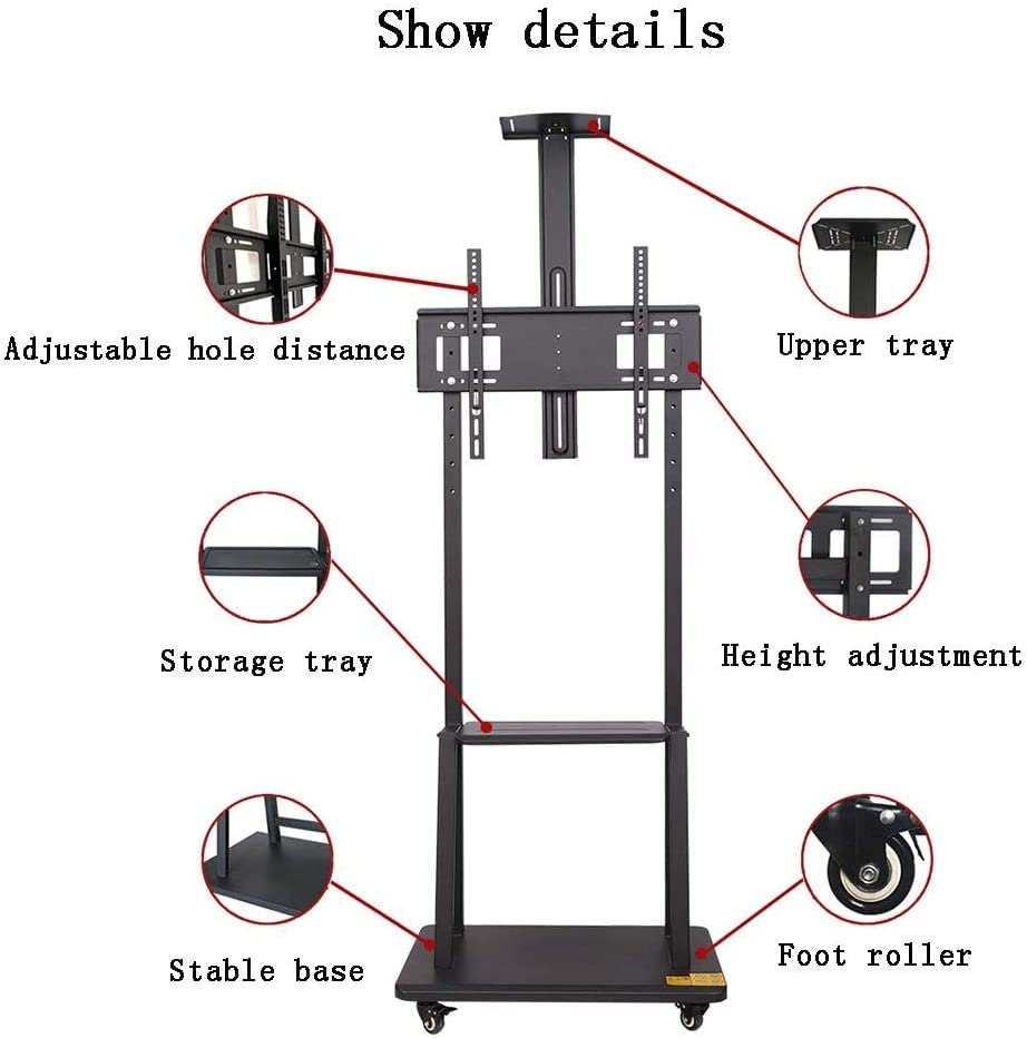 Soporte móvil para TV 32-100 pulg. ajustable altura miniatura 6
