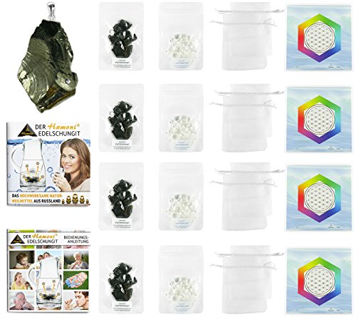 Preisvergleich Produktbild Hamoni® Wasserset Ultra: Thermisch Aktivierter Edelschungit für selbstgemachtes Edelschungit-Wasser. Hochwirksamer Wasserfilter und Russisches Naturheilmittel.