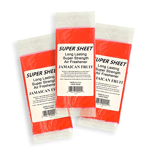 Image of Super Sheet Small (7.5 inchx3.75 inch) Under Seat Car Air Freshener, 3-PACK (Jamaican Fruit)