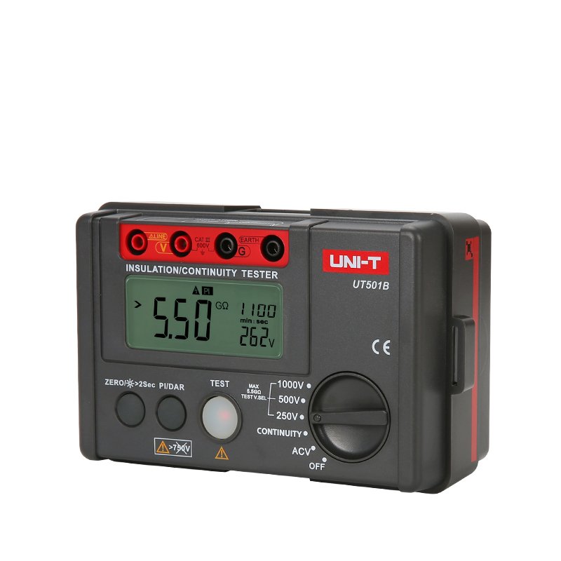 UNI-T UT501B Serie UT500 Probador de Resistencia de Aislamiento, 250V/500V/1000V, 1mA