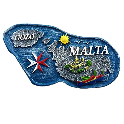 Map Style Malta 3D Fridge Magnet Travel Souvenir Gift Home & Kitchen Decoration Magnetic Sticker,Malta Refrigerator Magnet Collection