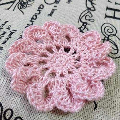 2'' Handmade Crochet Flowers Embellishments Appliques for Crafts, Flower Garland, Clothing, Headbands, Hats, Gift Package Needs, Pack of 20