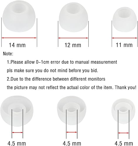 Miniatura 3 de WKYMY Puntas de repuesto para auriculares, puntas de silicona para auriculares intraurales, puntas de goma, almohadillas de repuesto para