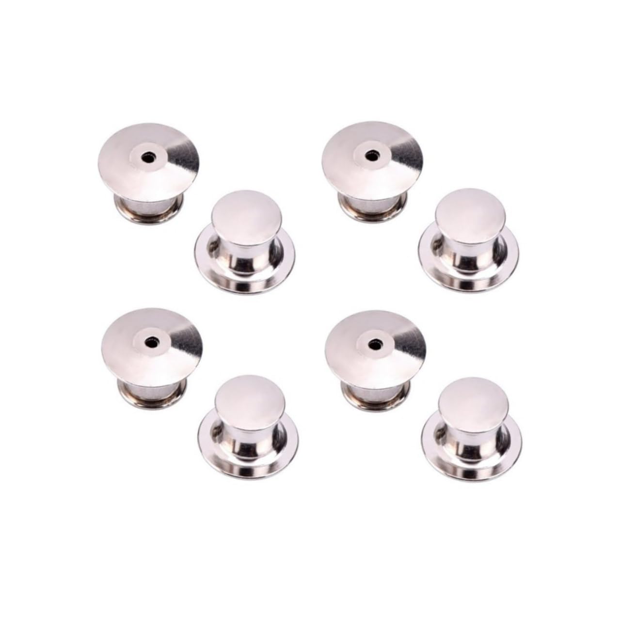 ARTIBETTER Sturdy Metal Flat Locking Pin Backs 30pcs Locking Pin Keepers for Badges