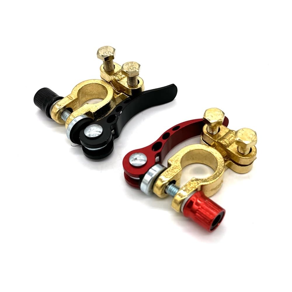 1 paio di morsetti for terminali della batteria for autoveicoli in ottone, connettori a sgancio rapido for auto, roulotte, barche e motociclette.