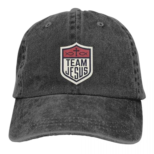 Casquette baseball chrétienne ajustable en denim délavé mixte