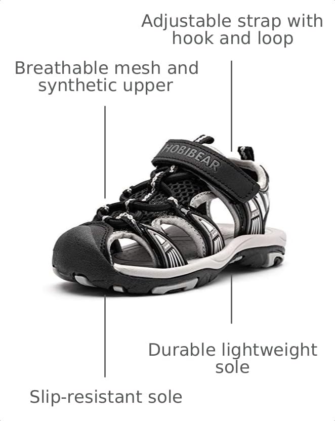 Image of Boys' and Girls' Summer Outdoor Beach Sports Closed-Toe Sandals