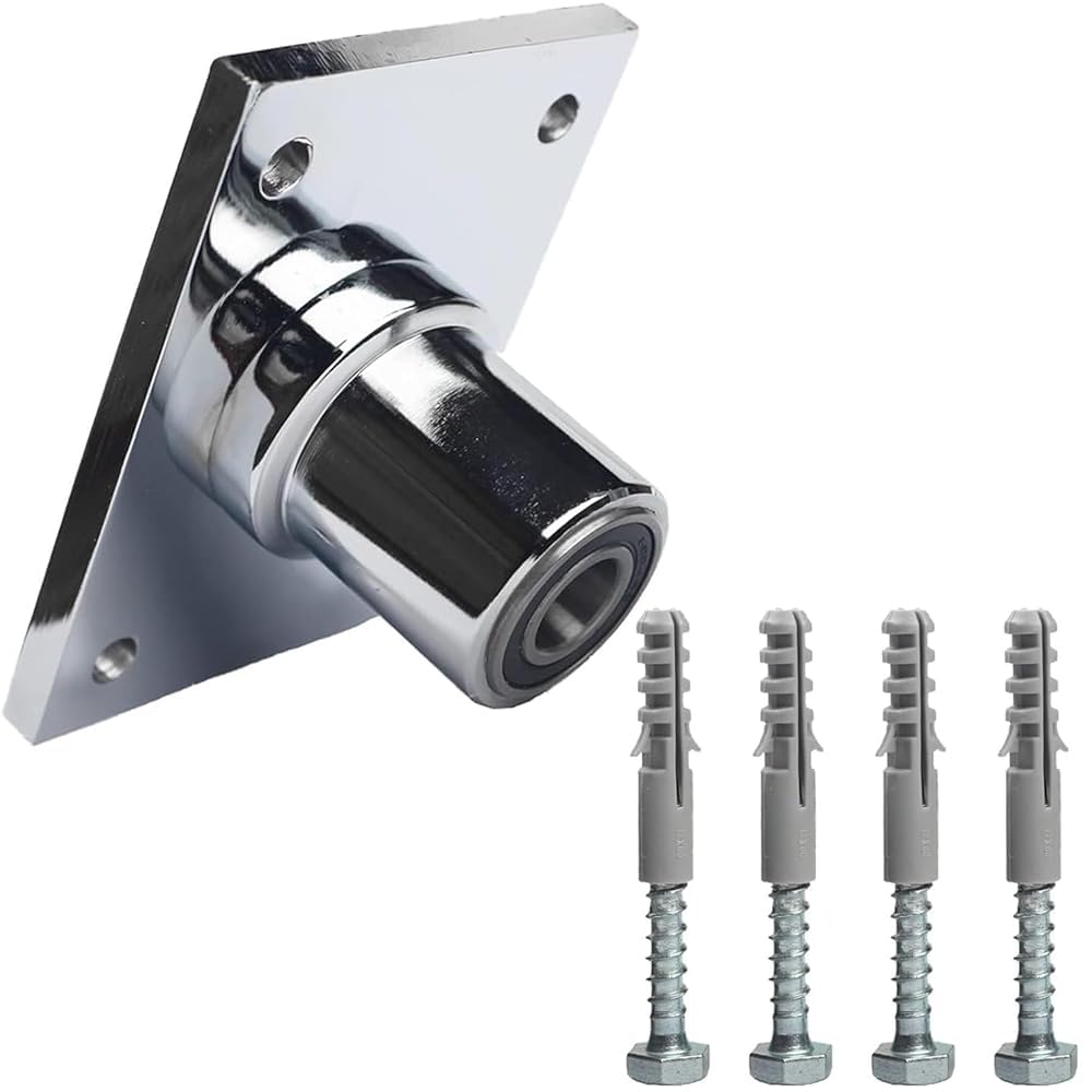 PRIOR FITNESS Supporto a soffitto per Asta da Danza, per aste girevoli 40mm(1,57in) e 45mm(1,77in). Piastra Fissa con tasselli per soffitti Cemento/Legno, Kit Montaggio per casa, Studio, palestre