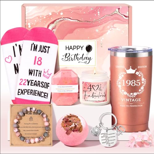 iAOVUEBY 40th Birthday Gifts Women, 40th Birthday Decorations for Women,