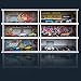 1/64 Scale Cars Display Case: Toy Car Parking Garage with LED Light Compatible with Hot Wheels, FoamBoard Storage Display for Matchbox with Acrylic Cover (Silent Scream)