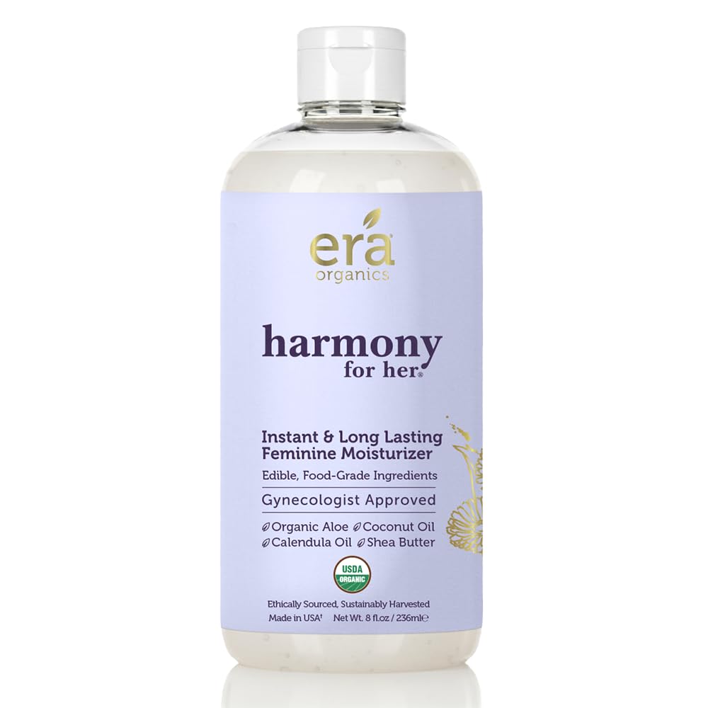 Harmony for Her Organic Vaginal Moisturizer - Instant & Long Lasting Non-Greasy Vaginal Dryness Relief Lightweight Vulva Balm - Organic Coconut Oil & Shea Butter- Hormone & Perfume Free 8oz