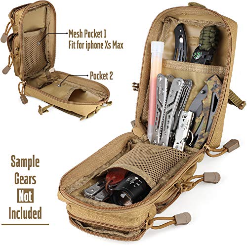 LIVANS Tactical Molle Utility Pouch, EDC Tool Pouch Tactical Phone Pouches Mini Waist Pouches Medical EDC IFAK Pack Mini Design of 3-Day Backpack - Image 2