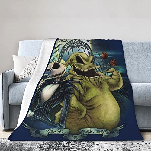 Fleece Throw Blankets, Cozy Plush Luxury Before Christmas Skull Flannel Throw Blanket, Lightweight Warm Fuzzy Blanket For All Season, Washable Soft Travel Blanket For Couch Sofa Bed Office, 50X40 Inch #TOP1