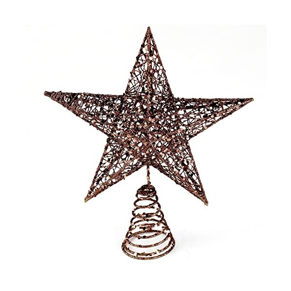   BinaryABC-Christmas-Tree-Topper-StarGlittering-Christmas-Tree-Decoration-Ornaments20cm-Coffee