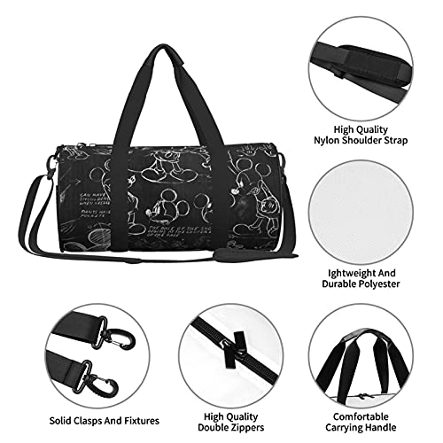 Mickey Mouse Round Travel bag Stylish Sports Gym Duffel Bag Travel Luggage Handbag for Men Women.Can be Used for Hiking,Vacation, Business, Sports,Travel,Beach,Training