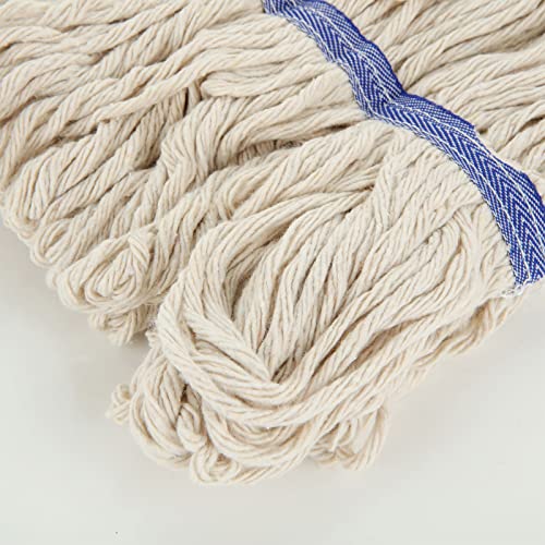 Image of CertBuy 6 Pack Mop Head Replacement, Mop Heads Commercial Replacement Heavy Duty String Mop Refills Mop Head Replacement for Home Industrial and Commercial Use Cleaning (White)