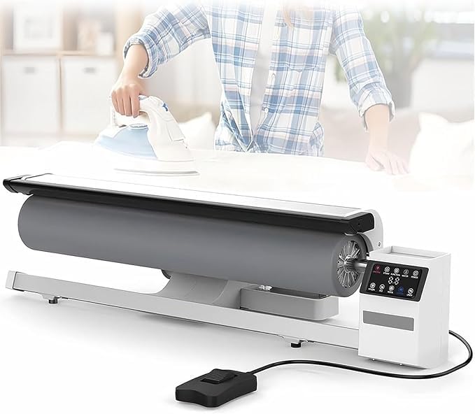 Macchina da Stiro Automatica, pressa a Vapore rotativa Commerciale, Elevata Potenza per Stiratura Continua, velocità di Rotazione 2,5 m/min, Ideale per Servizi di Lavanderia