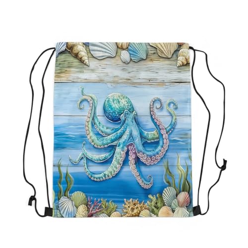 jejeloiu Octopus Gym String Bag 13