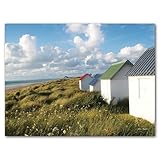 Glücksvilla - Casa de playa en Normandía 2 – Div. Dimensiones (cuadro de cristal acrílico 5 mm, 40 x 30 cm) de DE - Cuadro decorativo horizontal - playa mar multicolor Francia