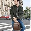 Shoulder Bag for Men Messenger Bag PU Leather Crossbody Handbag Satchel Sling Chest Bags for School Travel Work Hiking Daily Use (Men Shoulder Bag for Brown) #3